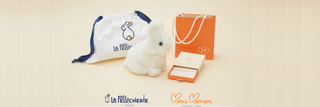 Coffret Merci Maman x La Pelucherie, bracelet personnalisé, peluche cousue main