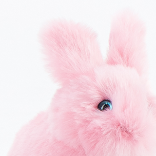 Peluche lapin Léon rose pour enfant, La Pelucherie fabrication française