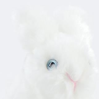 Peluche lapin yeux bleu, La Pelucherie fabrication française