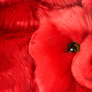 Détails petit ours Jules rouge, La Pelucherie