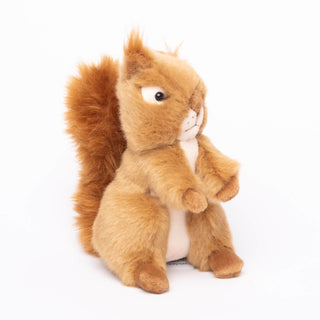 Écureuil en peluche Léo, La Pelucherie, zoom de face, cousu main