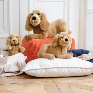 Famille de chiens cocker en peluche, décoration pour chambre d'enfants, réaliste, boutique France, La Pelucherie