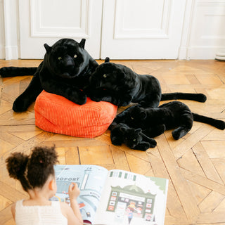 Famille de peluche panthère, cousue main, La Pelucherie