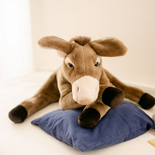 Grande peluche âne La Pelucherie, jouet pour enfant fabrication artisanale