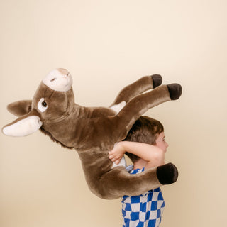 Maxi peluche âne, cousue main, La Pelucherie