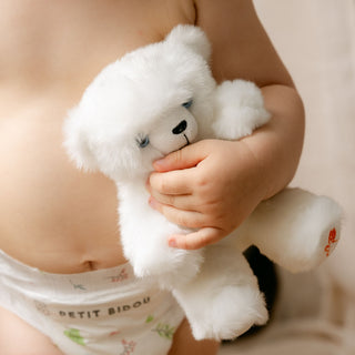 Zoom peluche ourson pour bébé, cousu main, La Pelucherie