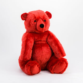 Vue d'ensemble ours Jules rouge réaliste, La Pelucherie