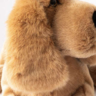 Peluche cocker marron, oreilles tombantes, luxe, conçu en France, La Pelucherie