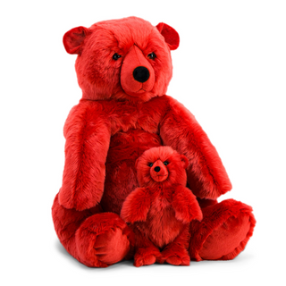 Peluche rouge ours Jules, La Pelucherie