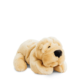 Hector le chien, peluche cousue main, vue de profil, La Pelucherie