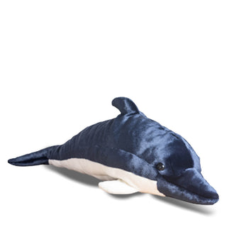 Peluche Dauphin géante, bleu marine, garantie à vie, made in Italy, La Pelucherie