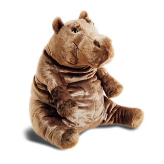 Hippopotame, animal en peluche, réaliste, cousu main, marque française, La Pelucherie