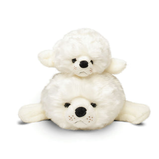 Peluche Phoque Arsène de La Pelucherie – duo de phoques blancs tout doux en taille mini et standard, dès 85€, création artisanale haut de gamme, luxe, marque française, La Pelucherie