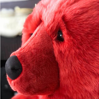 Peluche Ours Jules Rouge, fabrication artisanale, La Pelucherie