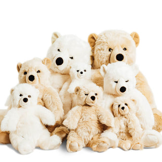 Famille de peluches Ours Jules, peluches artisanales La Pelucherie en plusieurs tailles et coloris, dès 85€, symbole de tendresse et de luxe, savoir-faire, conçu en France, La Pelucherie
