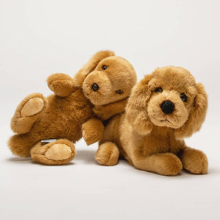 Duo de cockers marron en peluche, jouets en peluche, lavable en machine, conçu en France, La Pelucherie
