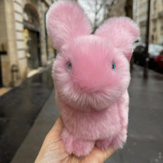 Peluche lapin réaliste vue de face, La Pelucherie