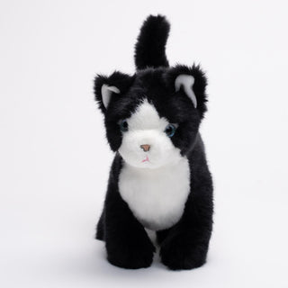 Photo peluche chat noir et blanc pour enfant et bébé, La Pelucherie