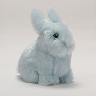 Lapin Léon bleu, douce peluche, La Pelucherie