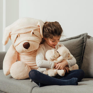 Peluche chien Albert cousue main, La Pelucherie