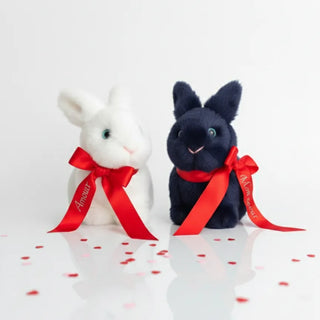 Duo Lapin Toi&Moi – Peluche amour avec rubans personnalisés