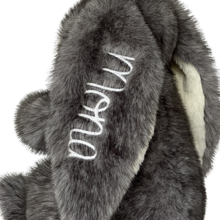 oreille brodée lapin Ernest gris
